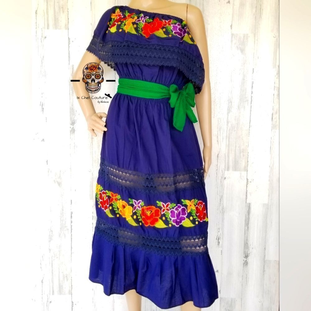 Blue Mexican Dress for Women